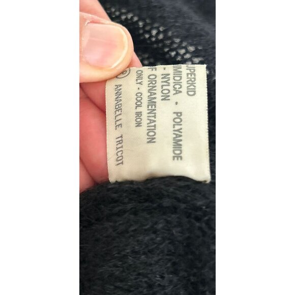 Vintage Capriccio Black Open Knit Sweater Womens Size S Soft Wool Blend Long Sle - Picture 11 of 12